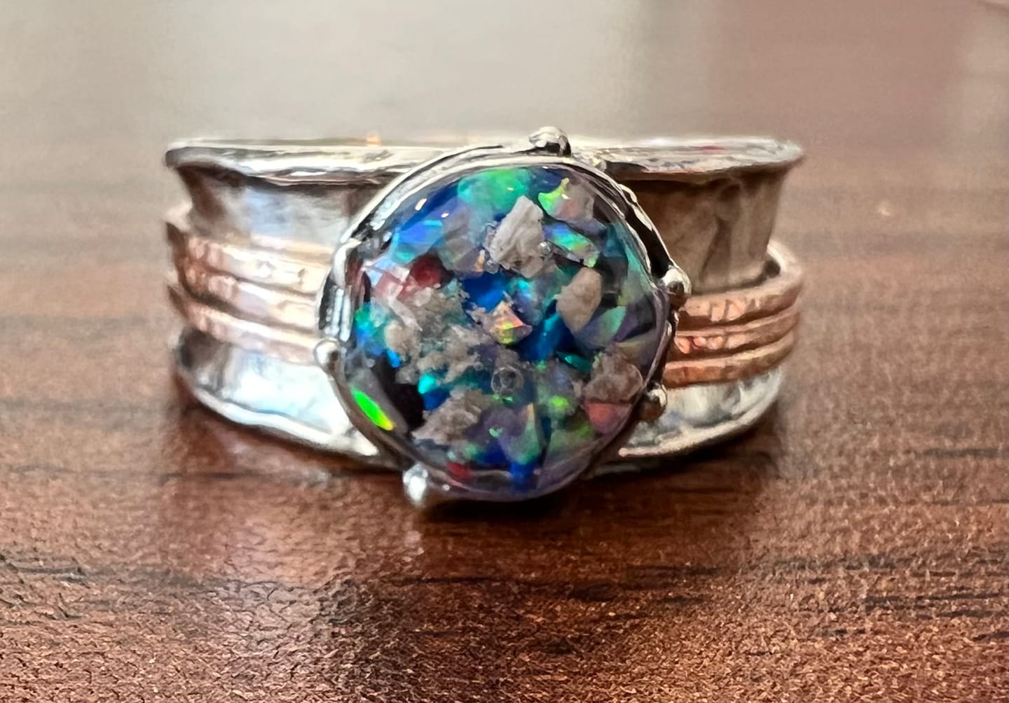 Customer photo review of Two Tone Spin Ring