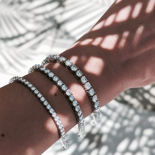 Customer photo review of Eclat  White Gold Plated Moissanite Tennis Bracelet