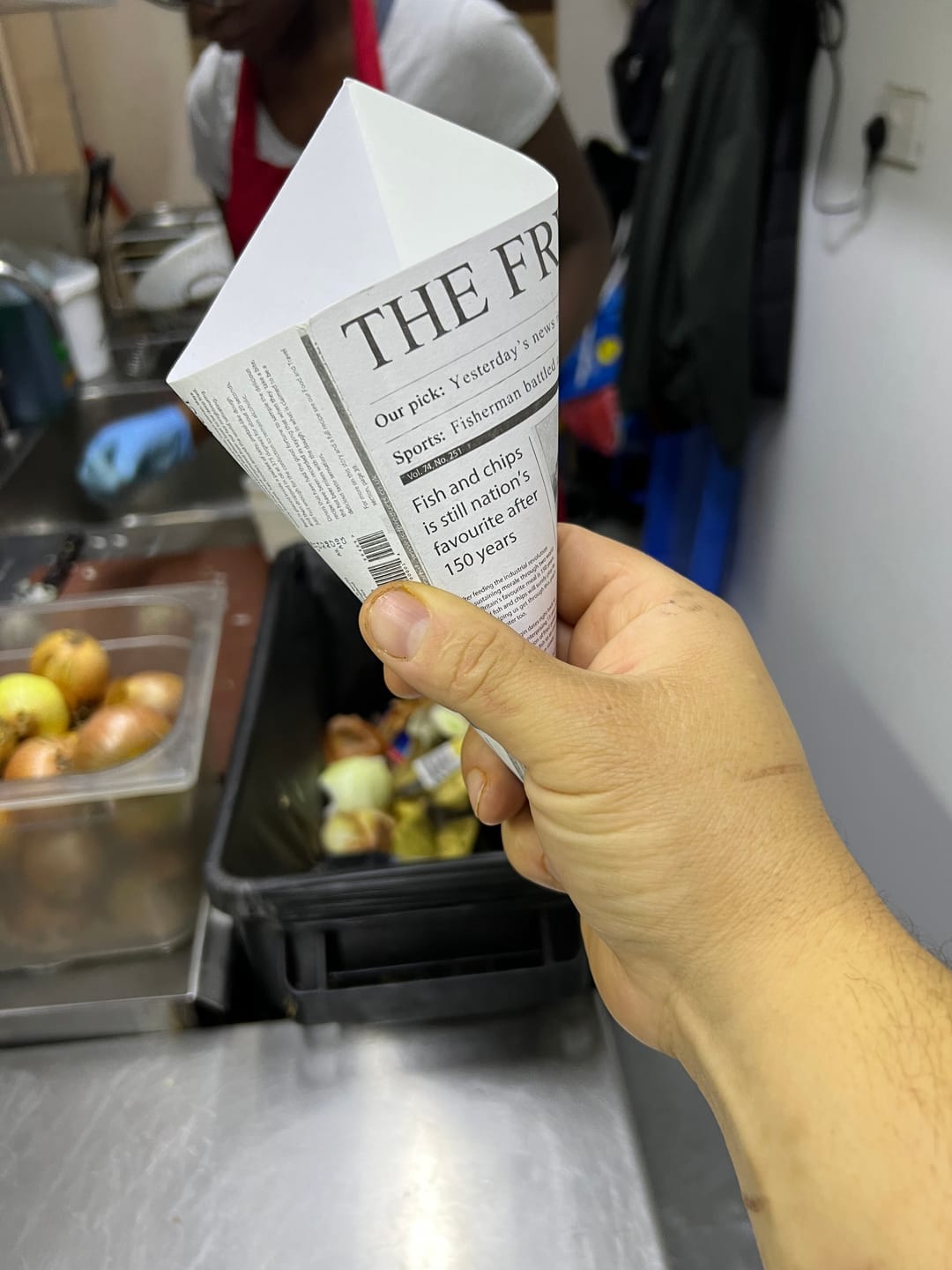 Customer photo review of Newspaper Printed Paper Cones