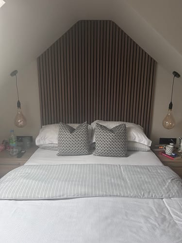 Customer photo review of SlatWall Acoustic Walnut