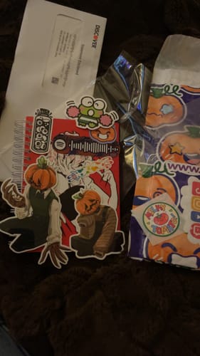 Customer photo review of Autumn Pumpkin Head Stickers