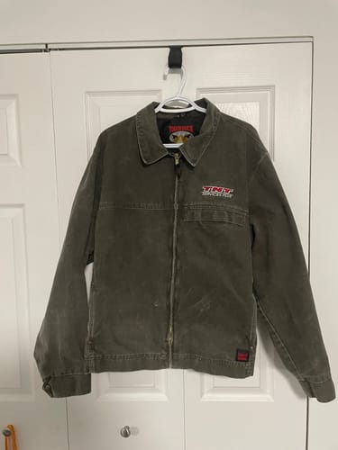 Customer photo review of Vintage Tough Duck Jacket Mens Large Green Detroit Work Wear