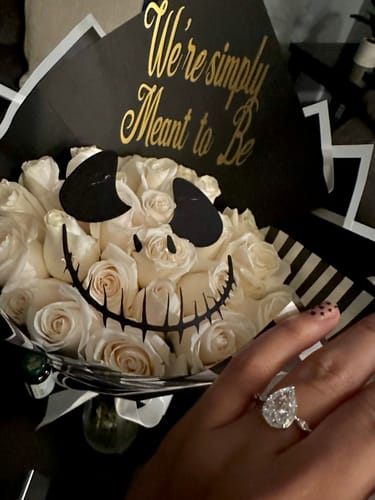 Customer photo review of Louily 3 Ct Sparkle Pear Cut Simulated Diamond Engagement Ring In Sterling Silver