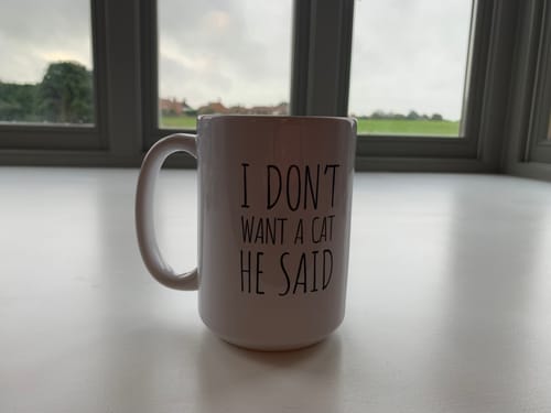 Customer photo review of Personalized Cat Dad Mug