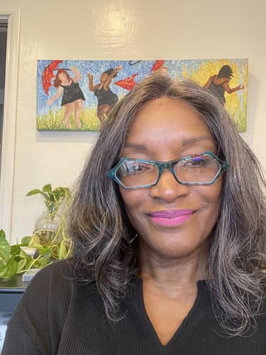 Customer photo review of Luvwin 13x4 Salt And Pepper Wavy Glueless Gray Color Pre-Cut Lace Wig Human Hair