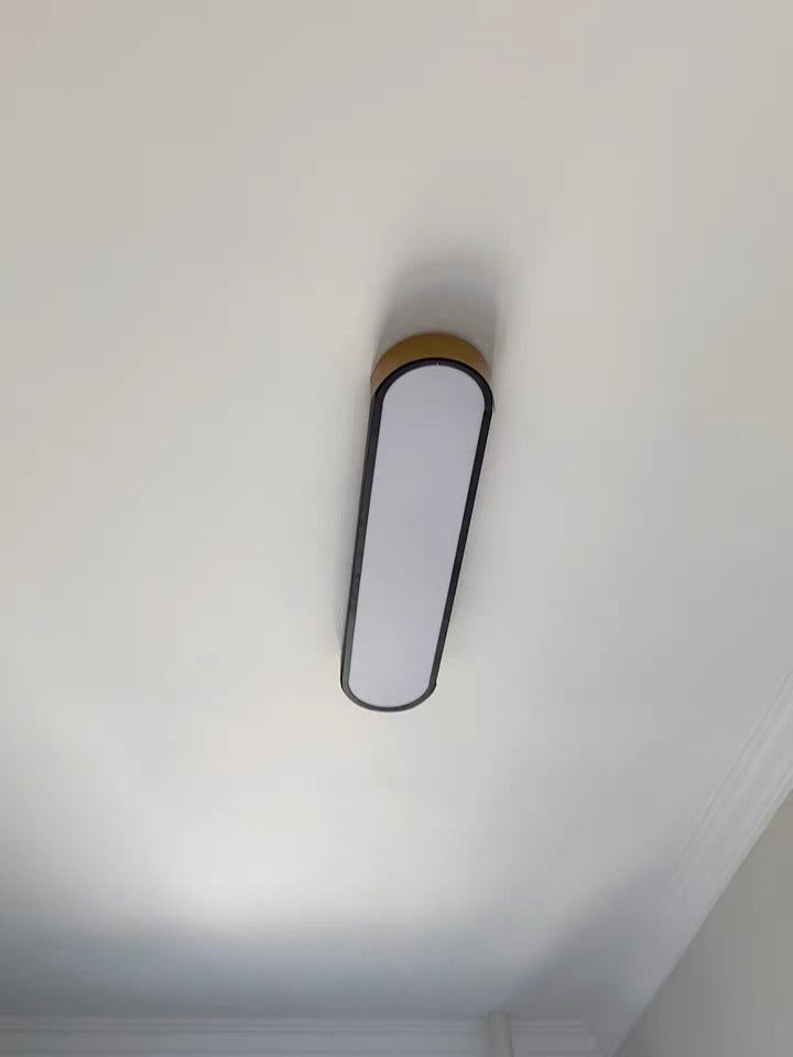 Customer photo review of Oval Led Flush Mount With Wood Accent