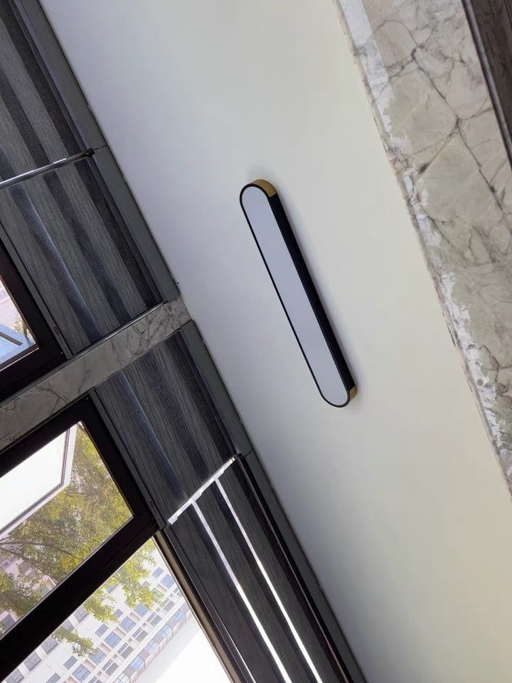 Customer photo review of Oval Led Flush Mount With Wood Accent