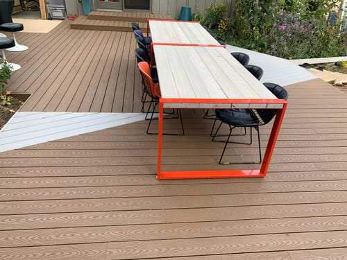 Customer photo review of DIY Outdoor Slat Table & Bench Leg