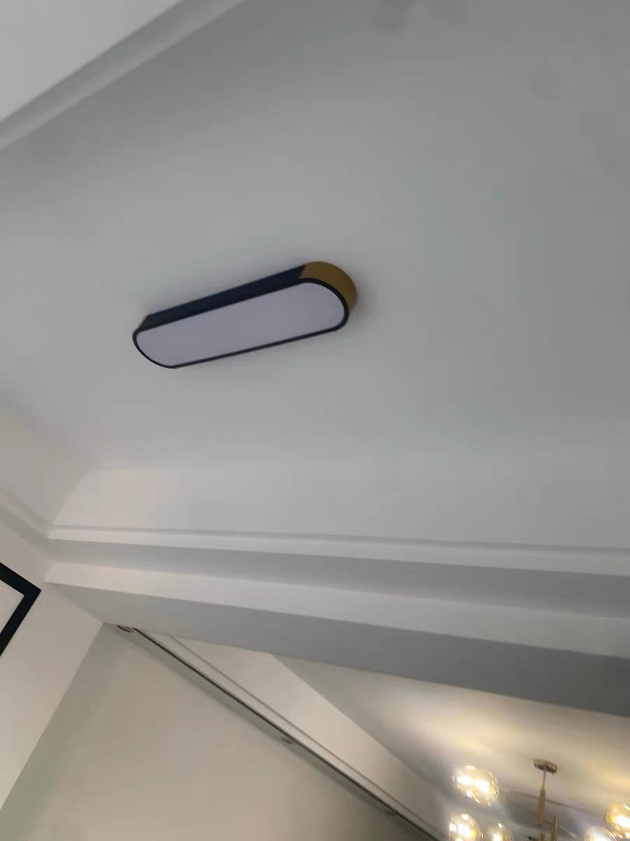 Customer photo review of Oval Led Flush Mount With Wood Accent