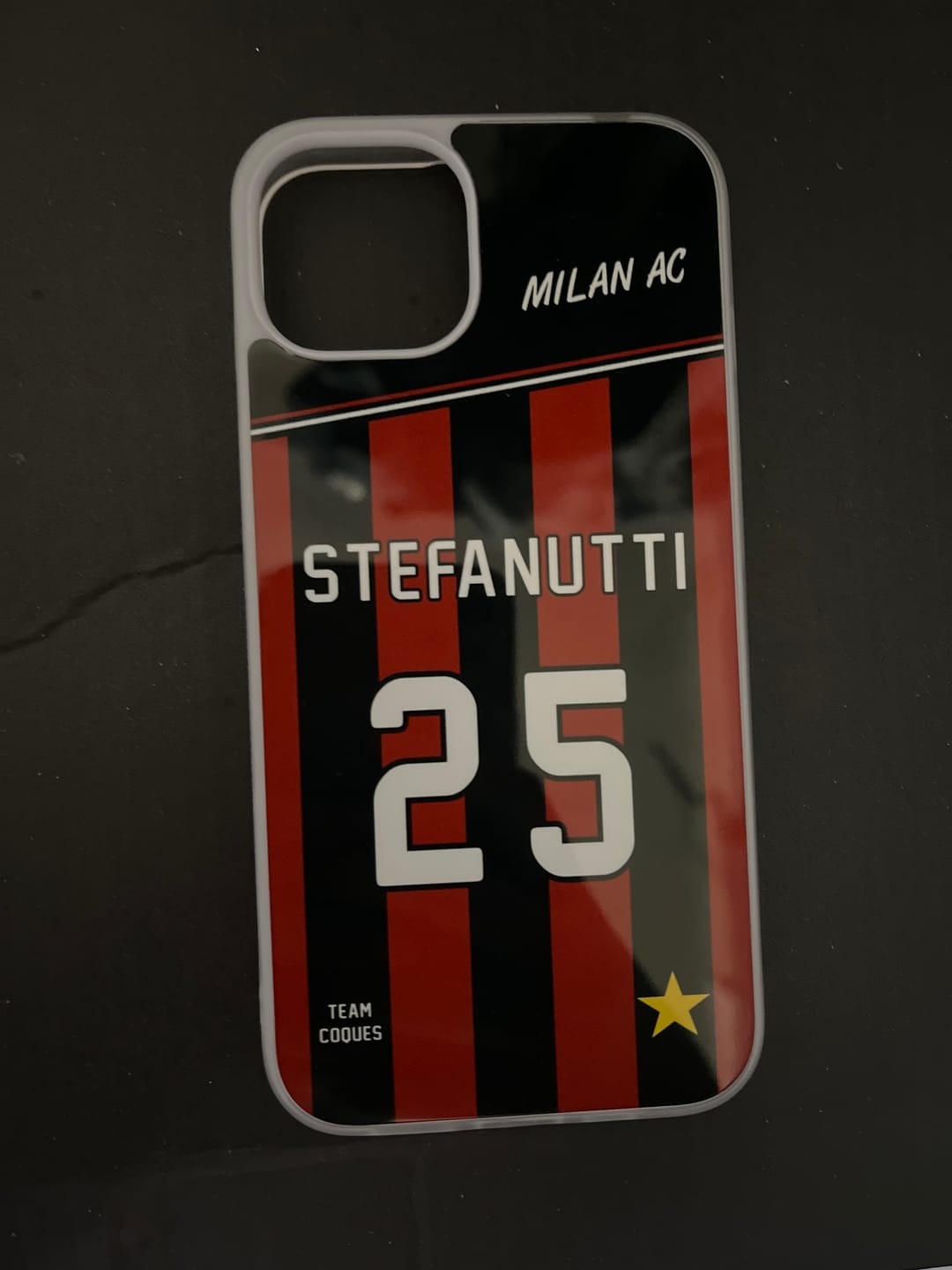 Customer photo review of Coque foot MILAN AC personnalisable - TEAMCOQUES