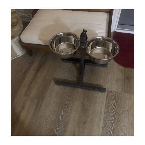 Customer photo review of Adjustable Stainless Steel Pet Double Diner - H Design