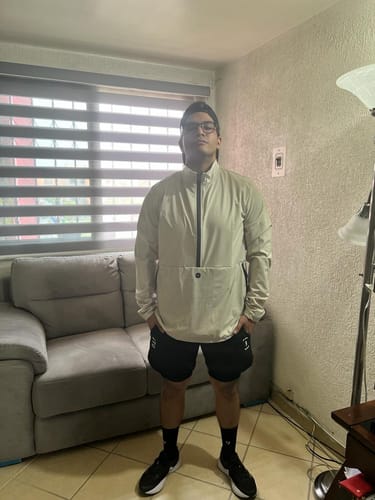 Customer photo review of Lite Performance Windbreaker - Ivory