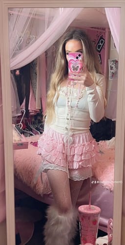 Customer photo review of Prayer Pink Heart Chain Cross Necklace