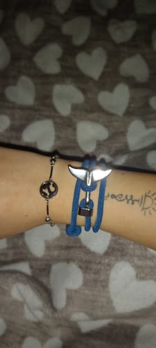 Customer photo review of "Whale" tracking bracelet