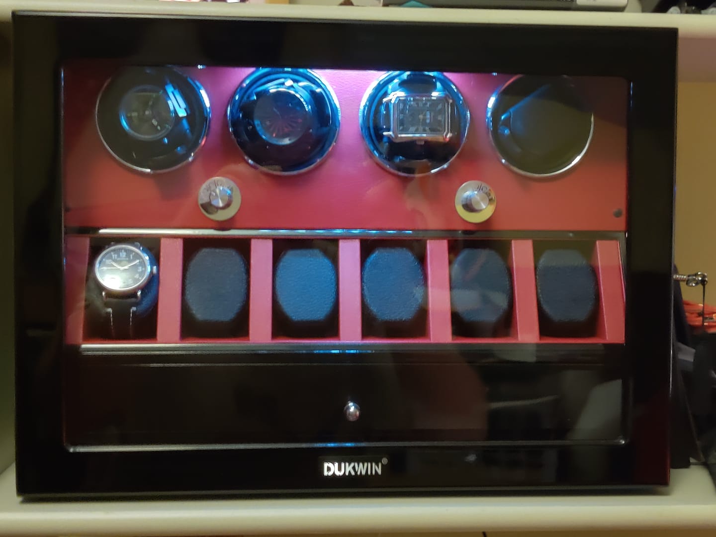 Customer photo review of Compact Design Watch Winder with Storage Organizer Case Quiet Mabuchi Motor