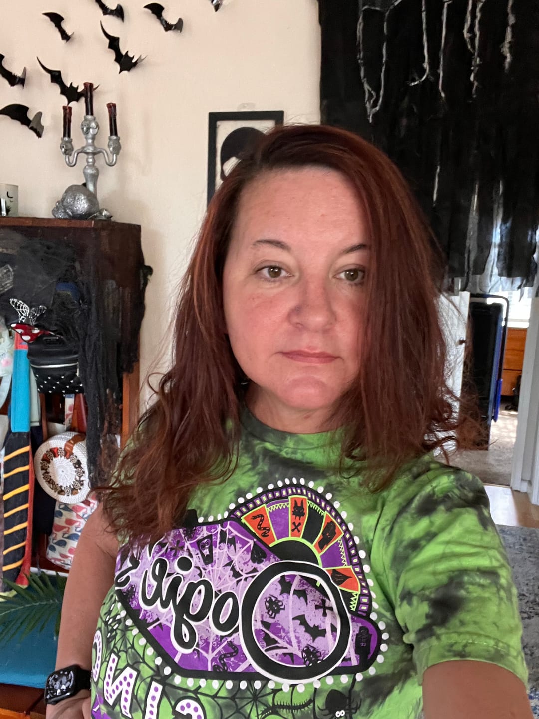 Customer photo review of Oogie Boogie's Casino Tie Dye Shirt (Hand Dyed- Limited Edition)