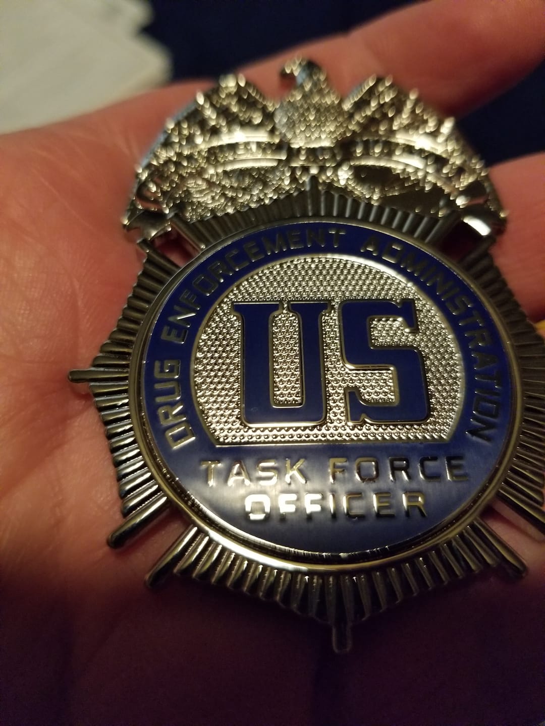 Customer photo review of US DEA TFO Task Force Officer Badge Solid Copper Replica Movie Props
