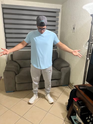 Customer photo review of Training Sport Tee - Sky Blue