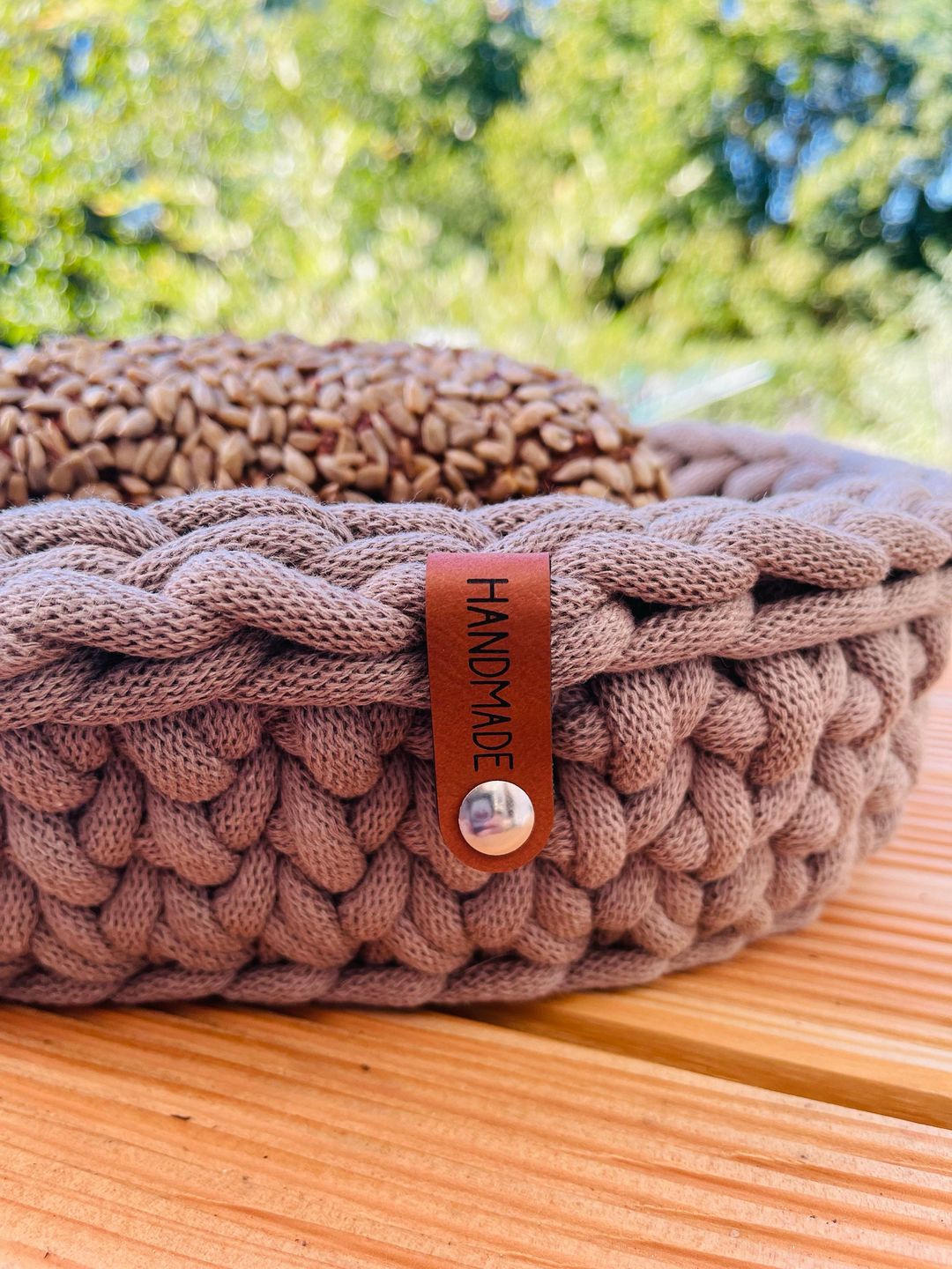Customer photo review of Label-Set "HANDMADE" - Braun - CS0018 - für Häkelkörbe etc.