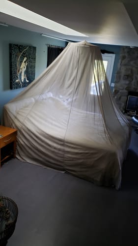 Customer photo review of FaradayLabz™ Silver EMF Protection Bed Canopy