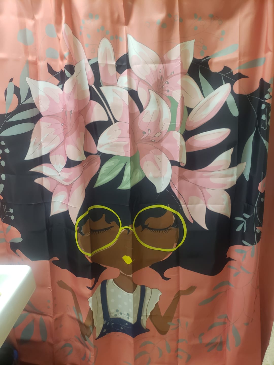 Customer photo review of Lily Shower Curtain-Pink