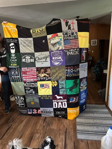 T-shirt quilt featuring wisconsin badgers by Pam from IN