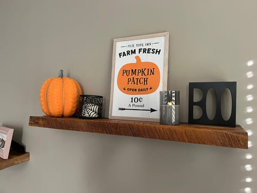 Customer photo review of RECLAIMED WOOD FLOATING SHELVES