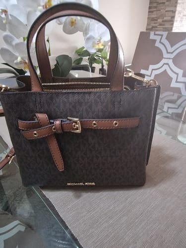 Customer photo review of Emilia Small Logo Satchel (BROWN)