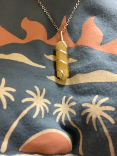 Customer photo review of Yellow Aventurine Spiral Pendant