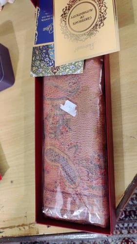 Customer photo review of Pashtush Women's Jamawar Reversible Shawl, Peach