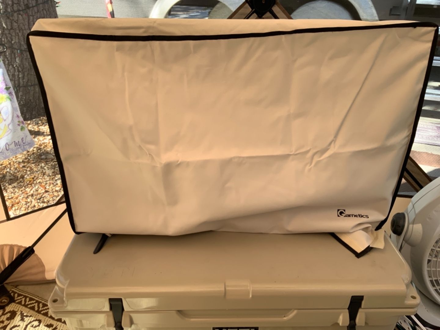 Customer photo review of Beige - Outdoor TV Cover Weatherproof