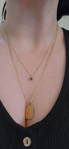 Customer photo review of Created Emerald Round Pendant in 9ct Yellow Gold