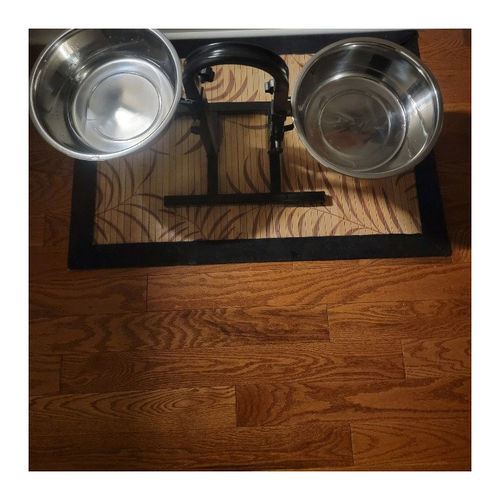 Customer photo review of Adjustable Stainless Steel Pet Double Diner for Dog - U Design