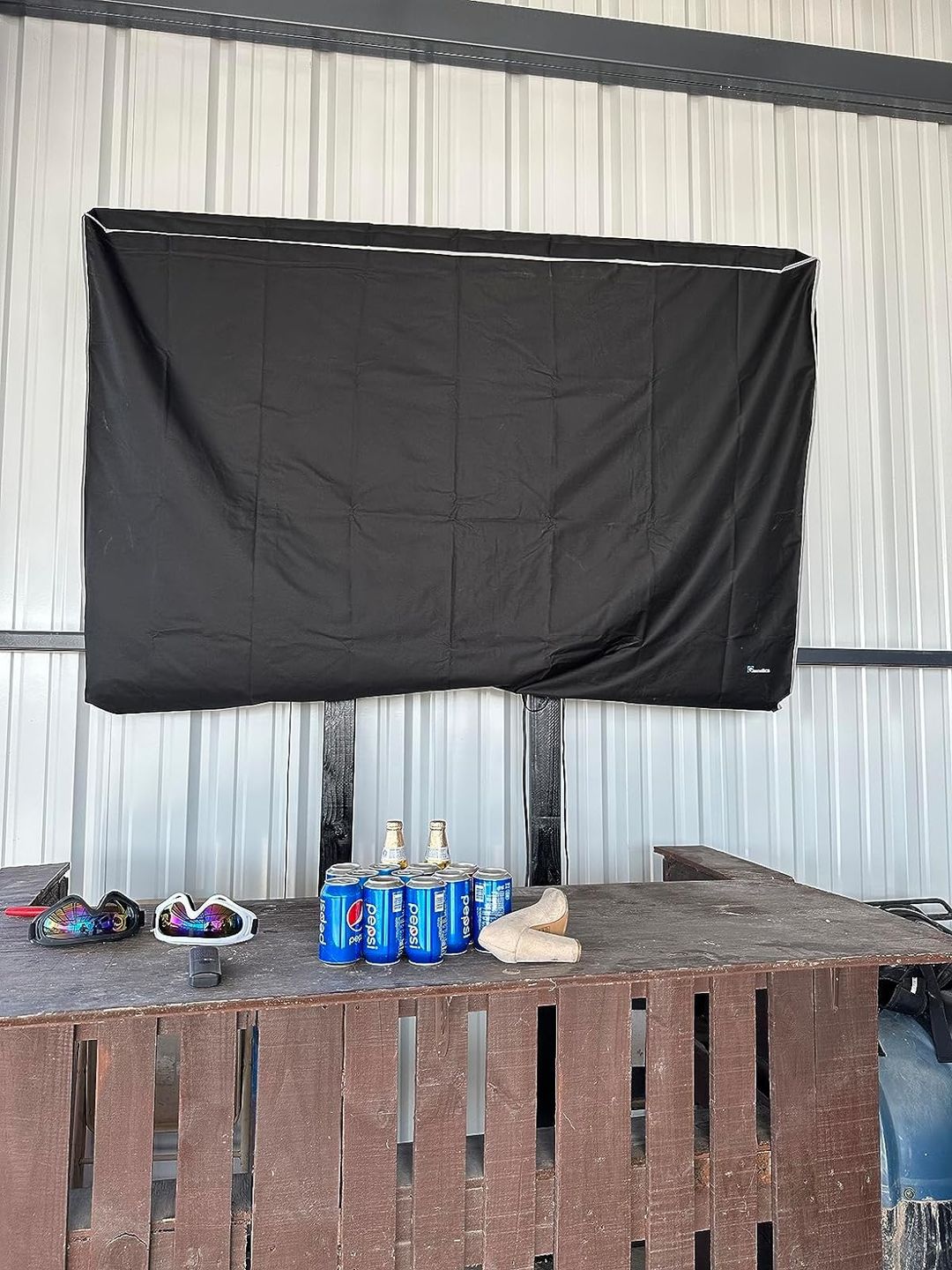 Customer photo review of Beige - Outdoor TV Cover Weatherproof