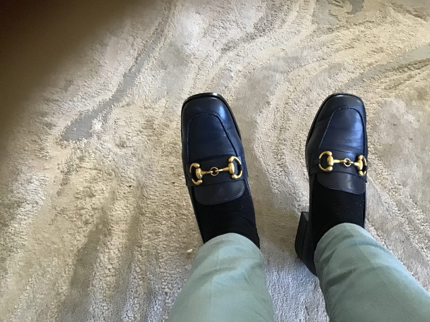 Customer photo review of Jenny Navy Leather Loafer