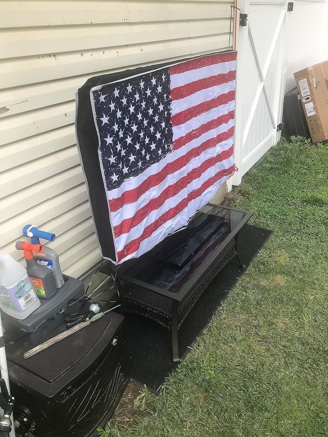 Customer photo review of Beige - Outdoor TV Cover Weatherproof