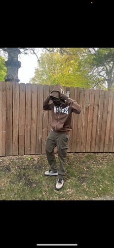 Customer photo review of Heroz Double Hood Full Zip - Brown