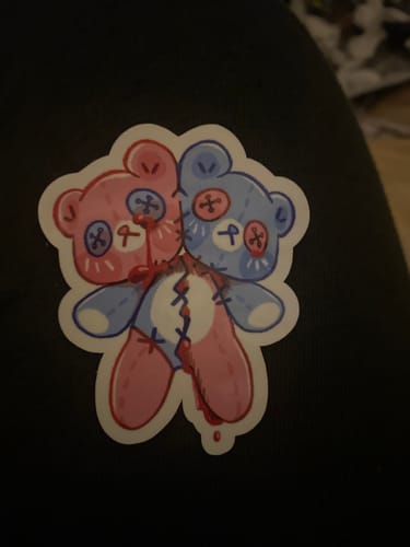 Customer photo review of Creepy Plush Pets Stickers!