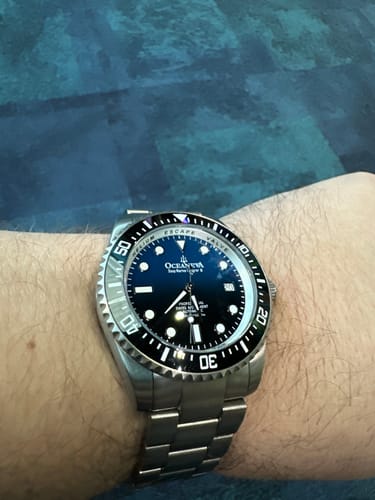 Customer photo review of Oceaneva™ Men's Deep Marine Explorer II1250M Titanium Watch Blue Black