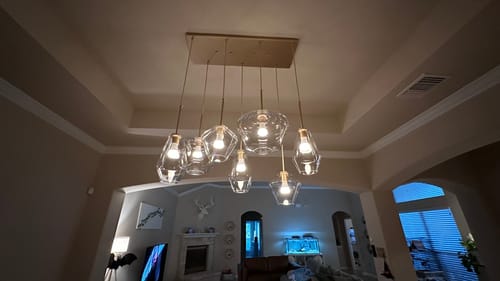 Customer photo review of 7-light Cluster Kitchen Island Pendant Lighting