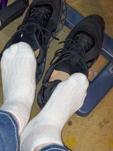 Customer photo review of Wide non-binding Bamboo diabetic socks, seamless toe, air vent with cushion sole, 6 pairs