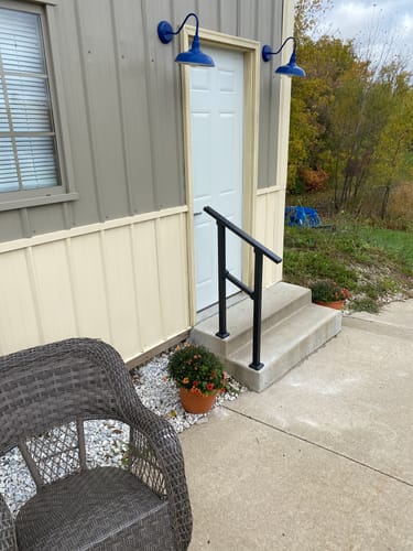 Customer photo review of Indoor/Outdoor Handrail Kit for Stairs 1 and 2 steps