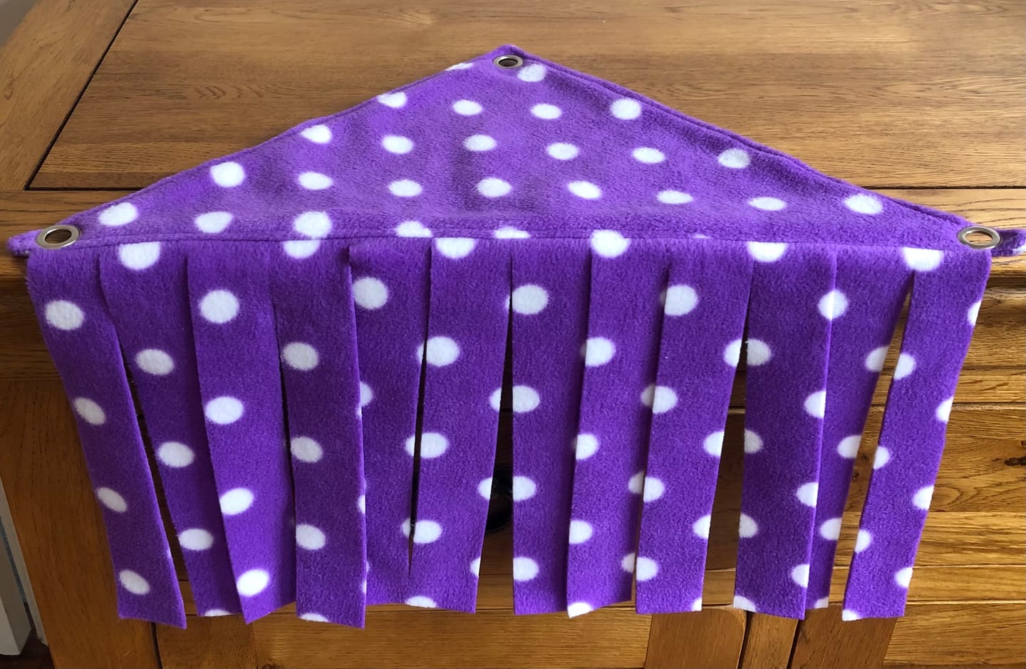 Customer photo review of White Polka Dot Anti Pill Polar Fleece Fabric