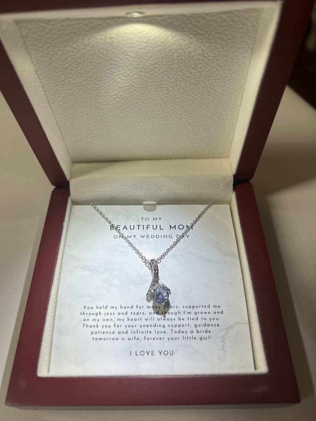 Customer photo review of Mother Of The Bride Gift, Mom Wedding Gift