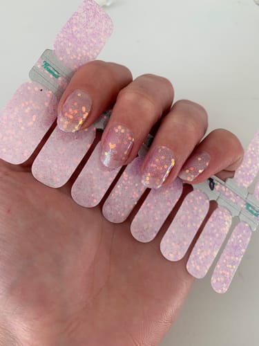 Customer photo review of Fairy Dust | Chunky Pink GlitterNail Polish Wrap