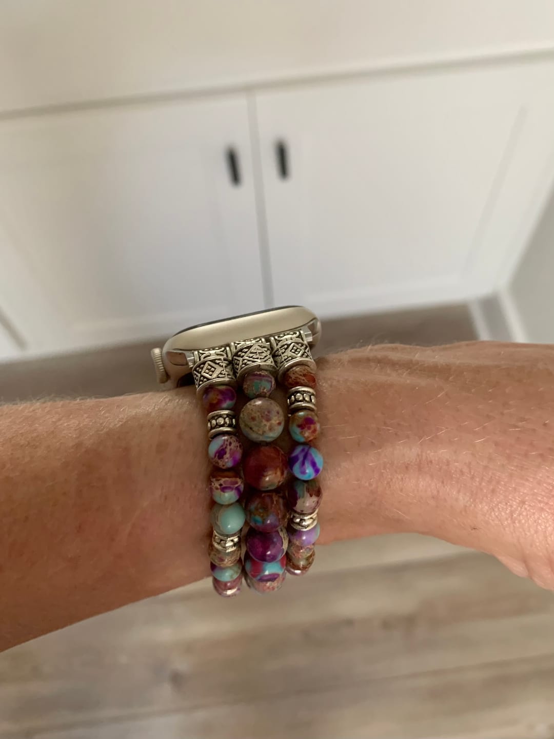 Customer photo review of Intense Jasper Stretch Apple Watch Strap