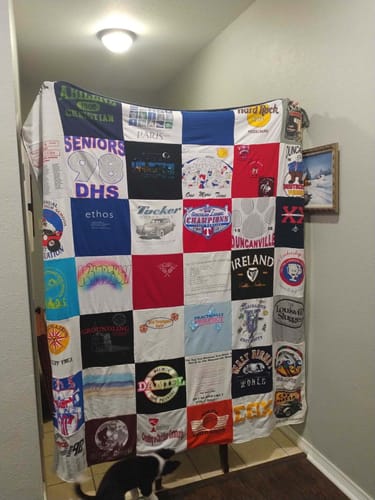 T-shirt quilt from duncanville high school by Barbara from TX