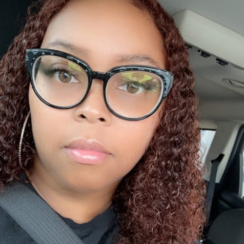 Customer photo review of Luvwin Reddish Brown Wear And Go 13x4 Pre-Cut Lace Jerry Curly Long Human Hair Wigs For Women