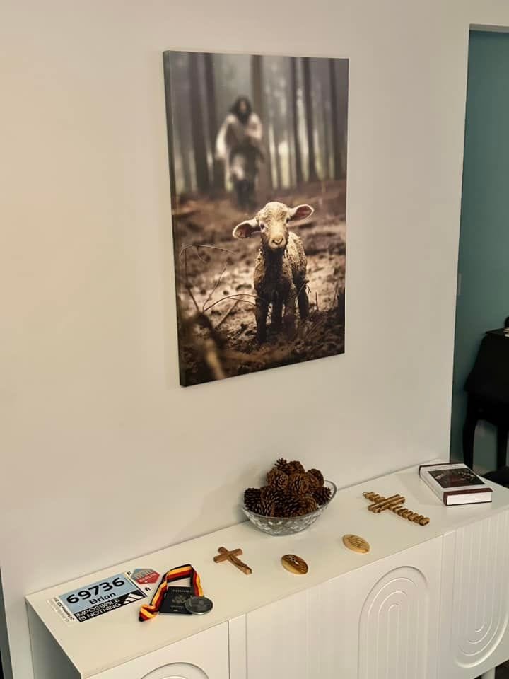 Customer photo review of Jesus Lamb of God, Jesus Running After Lamb, Wall Art Canvas