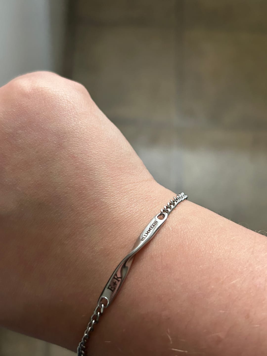 Customer photo review of Infinity Engraved Bracelet Set